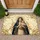 Virgin Mary Baby Jesus Gilded Floral Sunburst Cream Gold - Devotional Home Decor Gift Doormat - 1