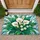 Stained Glass Calla Lily Flowers Rich Yellow Green Leaves Geometric Mosaic - Home Decor Gift Doormat - 1