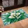 Stained Glass Calla Lily Flowers Rich Yellow Green Leaves Geometric Mosaic - Home Decor Gift Doormat - 4