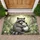 Grey Raccoon Opossum Wildlife Forest Glade Wildflowers - Animal Lover Home Decor Gift Doormat - 1