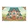 Two Story House Teal Scalloped Roof Roses Mushrooms Pastel Clouds - Home Decor Gift for Garden Lover Doormat - 3