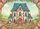 Two Story House Teal Scalloped Roof Roses Mushrooms Pastel Clouds - Home Decor Gift for Garden Lover Doormat - 7