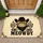 Flat-Faced Cat Cowboy Hat Meowdy - Western Home Decor Gift for Cat Lover Doormat - 1