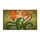 Tangerine Orange Blossoms Forest Green Leaves Flowing Tendrils - Botanical Home Decor Gift Doormat - 3