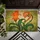 Tangerine Orange Blossoms Forest Green Leaves Flowing Tendrils - Botanical Home Decor Gift Doormat - 6
