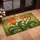 Tangerine Orange Blossoms Forest Green Leaves Flowing Tendrils - Botanical Home Decor Gift Doormat - 4