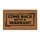 Come Back With Warrant Black Text Tan Mat - Property Rights Home Security Defense Doormat - 2