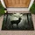 Charcoal Stag Textured Antlers Silhouette Pine Forest Woodland - Wildlife Home Decor Gift Doormat - 1