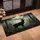 Charcoal Stag Textured Antlers Silhouette Pine Forest Woodland - Wildlife Home Decor Gift Doormat - 4