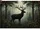 Charcoal Stag Textured Antlers Silhouette Pine Forest Woodland - Wildlife Home Decor Gift Doormat - 7
