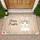 White Easter Bunny Happy Easter Flower Crown Pastel Floral Butterflies - Easter Holiday Doormat - 1