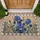 Blue Iris Flowers Bird Buffalo Check Border - Farmhouse Home Decor Gift Doormat - 1