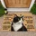 Mischievous Tuxedo Cat Funny Text Hearts - Cat Lover Home Decor Gift for Cat Owners Doormat - 1