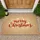 Merry Christmas Script Golden Bokeh - Christmas Holiday Season Doormat - 1