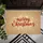 Merry Christmas Script Golden Bokeh - Christmas Holiday Season Doormat - 6