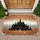 Black Christmas Tree Forest Snow Scene - Winter Holiday Christmas Decor Doormat - 1