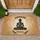 Namaste Welcome Meditating Buddha Silhouette Lotus Pose - Spiritual Yoga Home Decor Doormat - 1