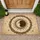 Classic Earthy Textured Moon Sun Wreath Emblem - Timeless Celestial Home Decor Gift Doormat - 1