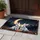 White Bunnies Golden Moon Night Sky Mountains Pine Trees - Home Decor Gift for Rabbit Lovers Doormat - 5