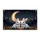 White Bunnies Golden Moon Night Sky Mountains Pine Trees - Home Decor Gift for Rabbit Lovers Doormat - 3
