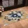 Lush Organic Floral Leaves Deep Navy White - Home Decor Gift Doormat - 4