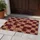 Deep Maroon Rustic Tan Checkerboard Outlined Circles - Home Decor Gift Doormat - 5
