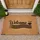 Welcome Script Bird Bowl Wavy Lines Textured Field - Everyday Home Decor Gift Doormat - 1