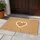 White Outline Heart Radiating Glow - Natural Fibrous Texture Housewarming Home Decor Gift Doormat - 5