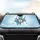 Blue Morpho Butterfly Daisy Musical Notes Sky - Nature Lover Gift Car Sunshade - 4