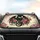 Majestic Heavily Scaled Black Dragon Pink Roses Ethereal Scrollwork - Fantasy Lover Gift Car Sunshade - 4