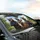 Four Raccoons Driving Open Road Banjo Guitar - Road Trip Lover Wildlife Gift Car Sunshade - 6