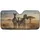 Zebra Family African Savannah Golden Sunset Landscape - Wildlife Lover Gift Car Sunshade - 3