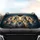 Fluffy Majestic Long-Haired Ginger Tabby Calico Cats with Red Bell Collar - Cat Lover Gift Car Sunshade - 4