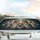 Fluffy Majestic Long-Haired Ginger Tabby Calico Cats with Red Bell Collar - Cat Lover Gift Car Sunshade - 5