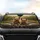 Yorkshire Terriers White Flower Golden Hour Journey - Dog Lover Driver Lifestyle Gift Car Sunshade - 4
