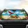Red Blue Macaw Parrots Tropical Beach Ocean Scene Palm Trees - Summer Vacation Gift Car Sunshade - 4