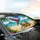 Red Blue Macaw Parrots Tropical Beach Ocean Scene Palm Trees - Summer Vacation Gift Car Sunshade - 6