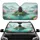Asian Pagoda Island Waterfall Lotus Flowers Lily Pads Lake Mountains - Travel Essentials Gift Car Sunshade - 1