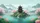 Asian Pagoda Island Waterfall Lotus Flowers Lily Pads Lake Mountains - Travel Essentials Gift Car Sunshade - 7