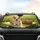 Pembroke Corgi Picnic Field Daisy Scene - Dog Lover Summer Travel Gift Car Sunshade - 4