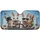 Rabbits Steering Carrots Flying Fish City Skyline - Animal Lover Road Trip Essentials Car Sunshade - 3