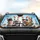 Rabbits Steering Carrots Flying Fish City Skyline - Animal Lover Road Trip Essentials Car Sunshade - 4