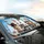 Rabbits Steering Carrots Flying Fish City Skyline - Animal Lover Road Trip Essentials Car Sunshade - 6
