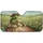 Happy Green Turtle Snail Wildflowers Country Road - Auto Decor Gift Car Sunshade - 3
