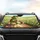 Happy Green Turtle Snail Wildflowers Country Road - Auto Decor Gift Car Sunshade - 4