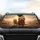 Majestic Orange Tabby Cats Sunglasses Crowns Road Trip - Golden Hour Adventure Car Sunshade - 4