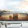 Majestic Orange Tabby Cats Sunglasses Crowns Road Trip - Golden Hour Adventure Car Sunshade - 5
