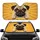 Expressive Pug Face Paws Golden Orange Sunburst Paw Prints Stars - Dog Lover Gift Car Sunshade - 1