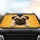 Expressive Pug Face Paws Golden Orange Sunburst Paw Prints Stars - Dog Lover Gift Car Sunshade - 4