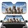 Five Happy Muscular American Bully Dogs Sky Clouds - Dog Lover Gift Car Sunshade - 1